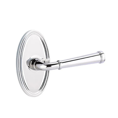 Emtek Merrimack Lever with Oval Rosette in Polished Chrome
