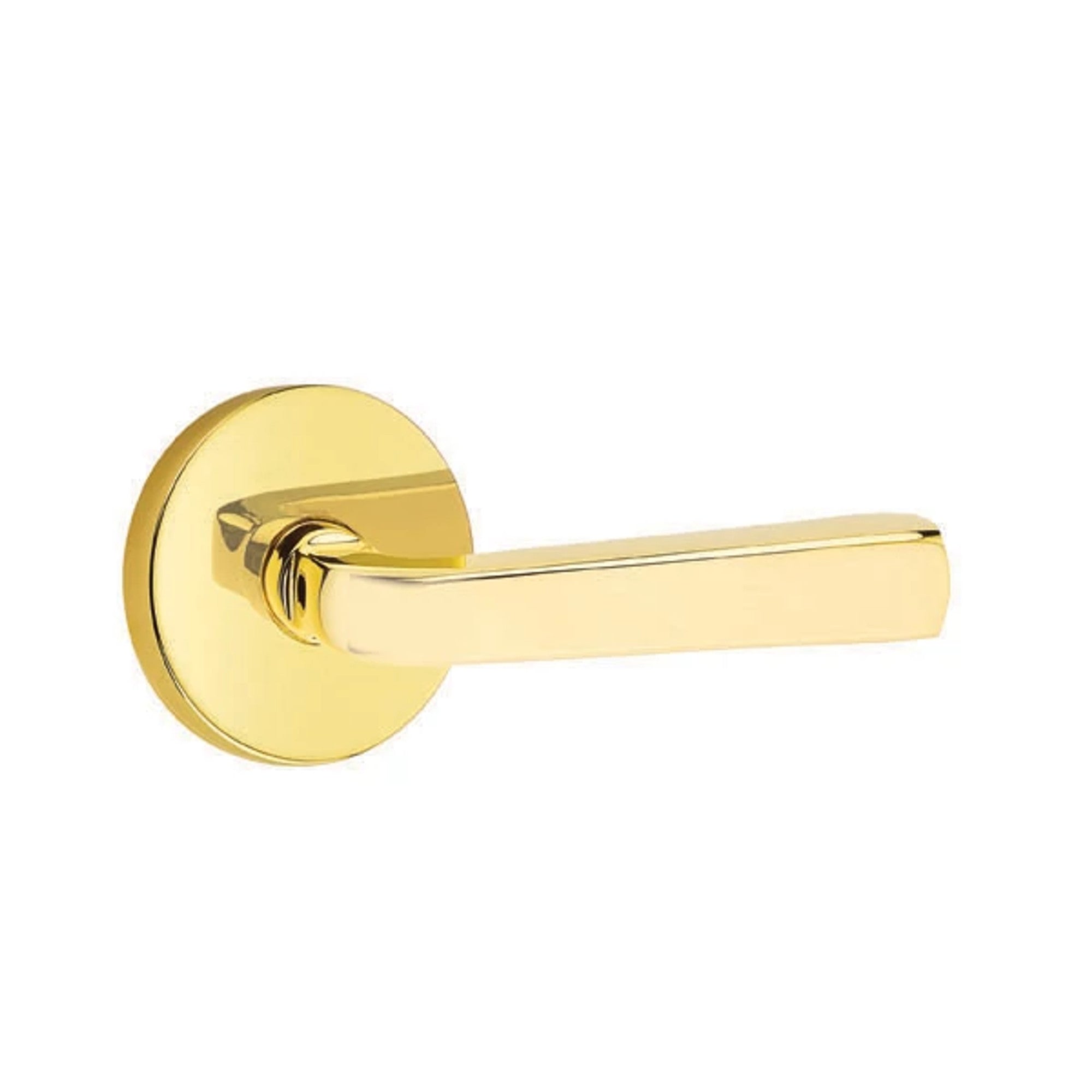 Emtek Sion Lever with Disk Rosette in Unlacquered Brass