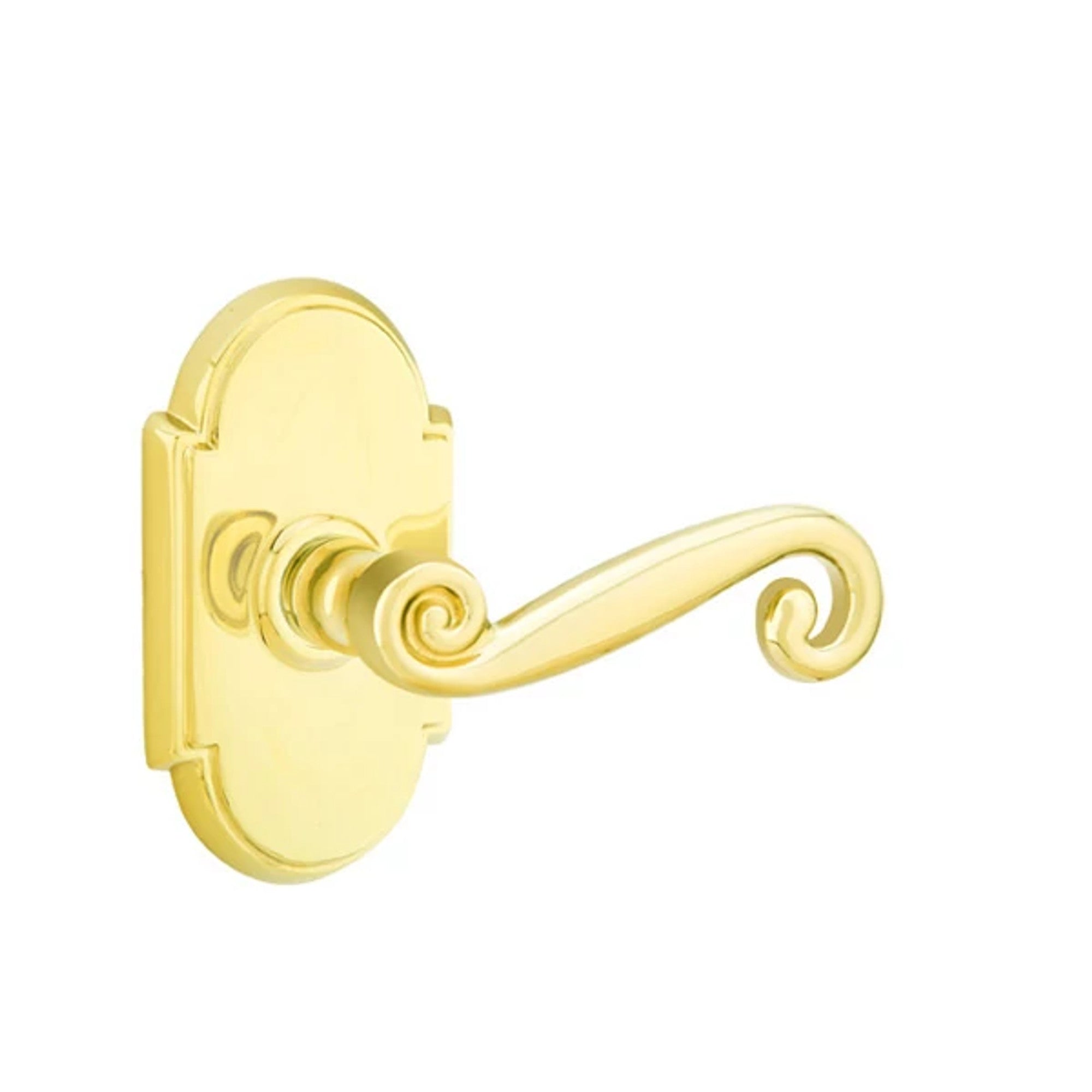 Emtek Rustic Lever with #8 Rosette in Unlacquered Brass