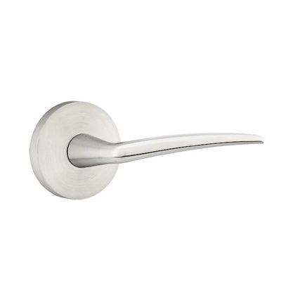 Emtek Stainless Steel Poseidon Lever with Disk Rosette in Brushed Stainless Steel