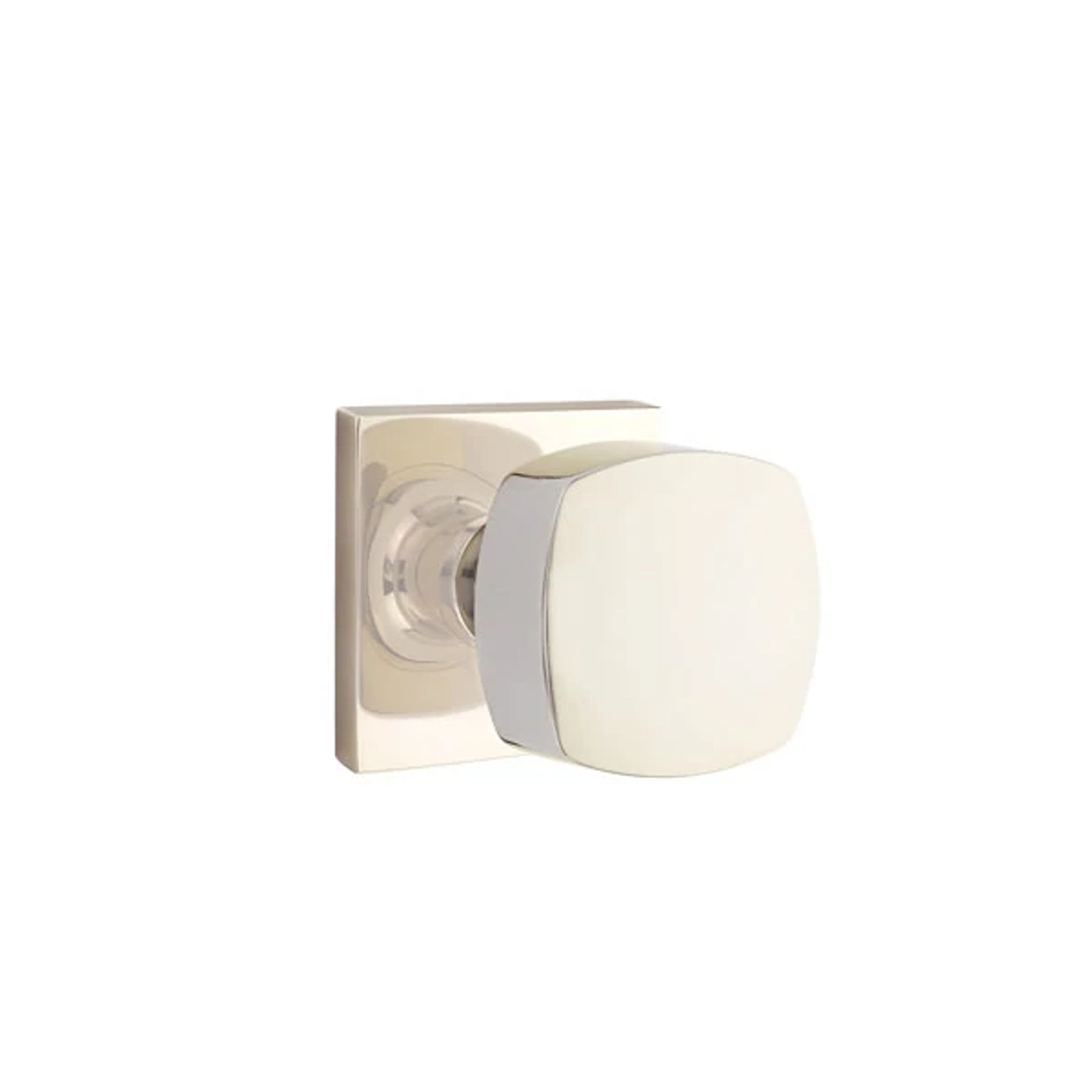 Emtek Freestone Knob with Square Rosette in Polished Nickel