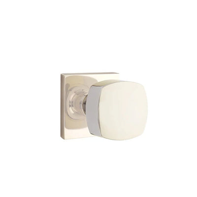 Emtek Freestone Knob with Square Rosette in Polished Nickel