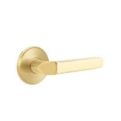 Emtek Milano Lever with Watford Rosette in Satin Brass