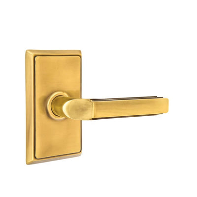 Emtek Milano Lever with Rectangular Rosette in French Antique