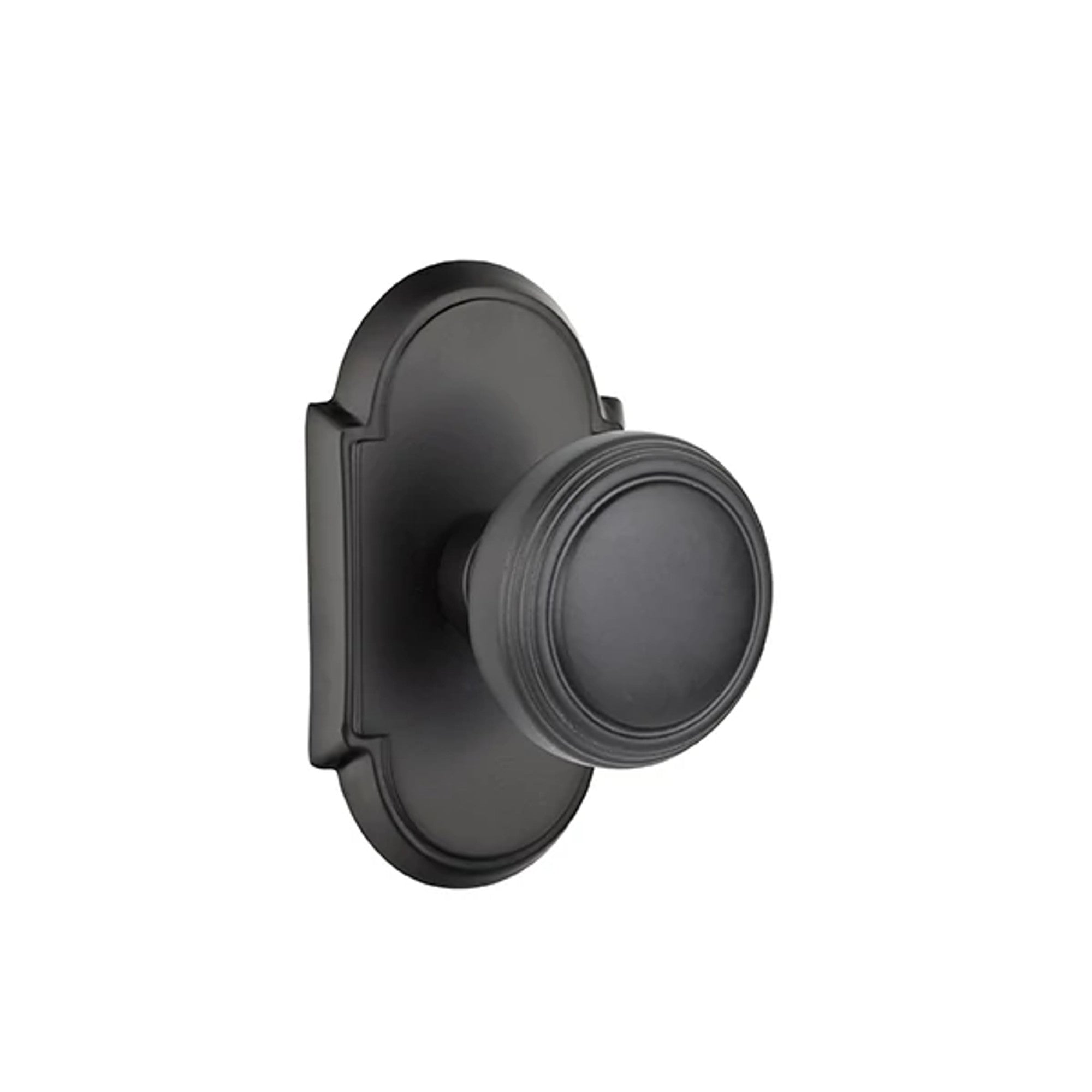 Emtek Norwich Knob with #8 Rosette in Flat Black