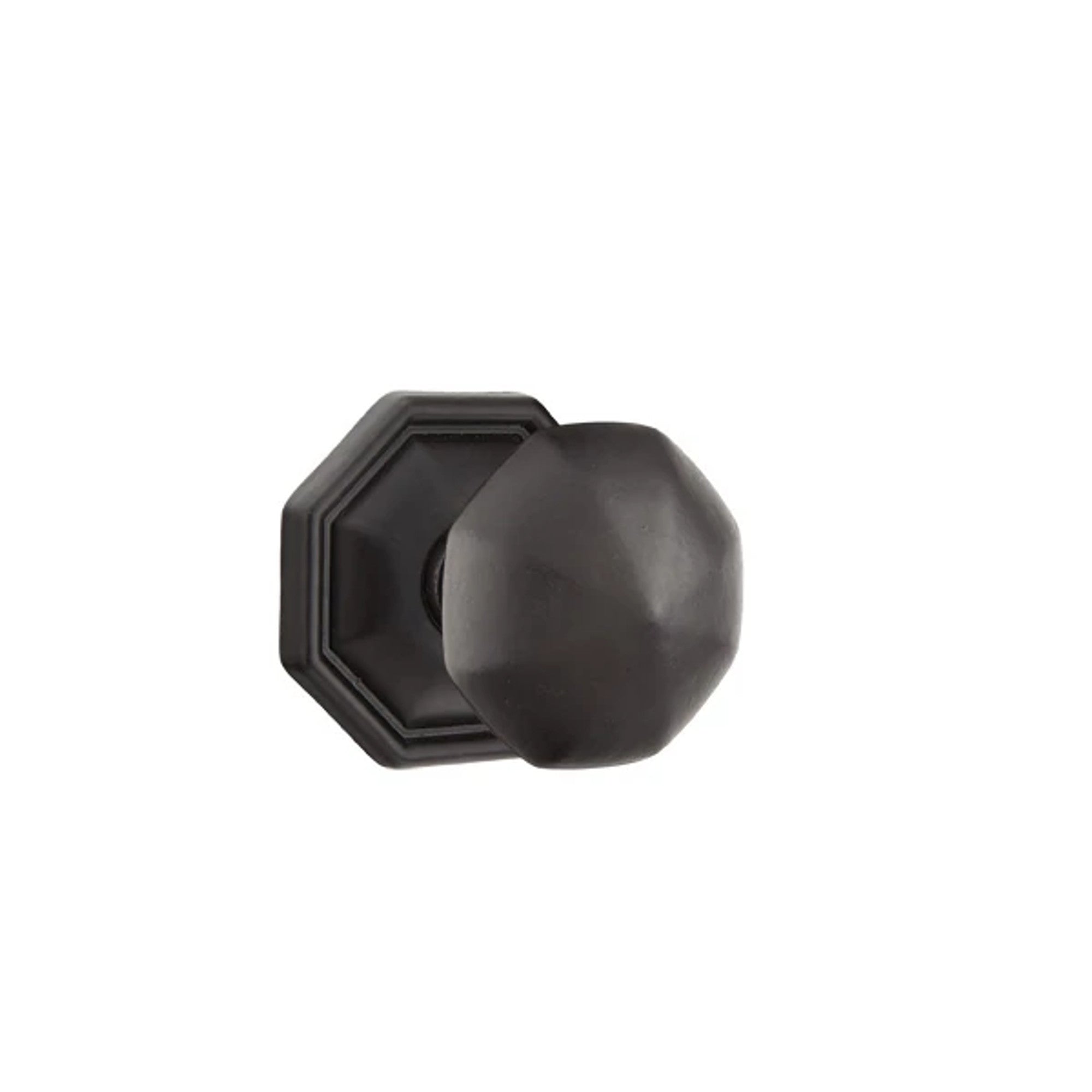 Emtek Bronze Octagon Knob with #15 Rosette in Flat Black Bronze