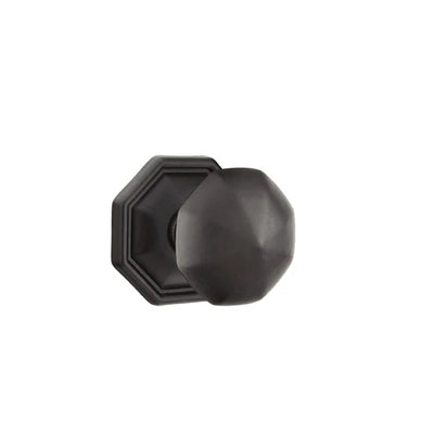 Emtek Bronze Octagon Knob with #15 Rosette in Flat Black Bronze