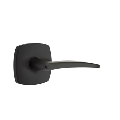 Emtek Poseidon Lever with Urban Modern Rosette in Flat Black