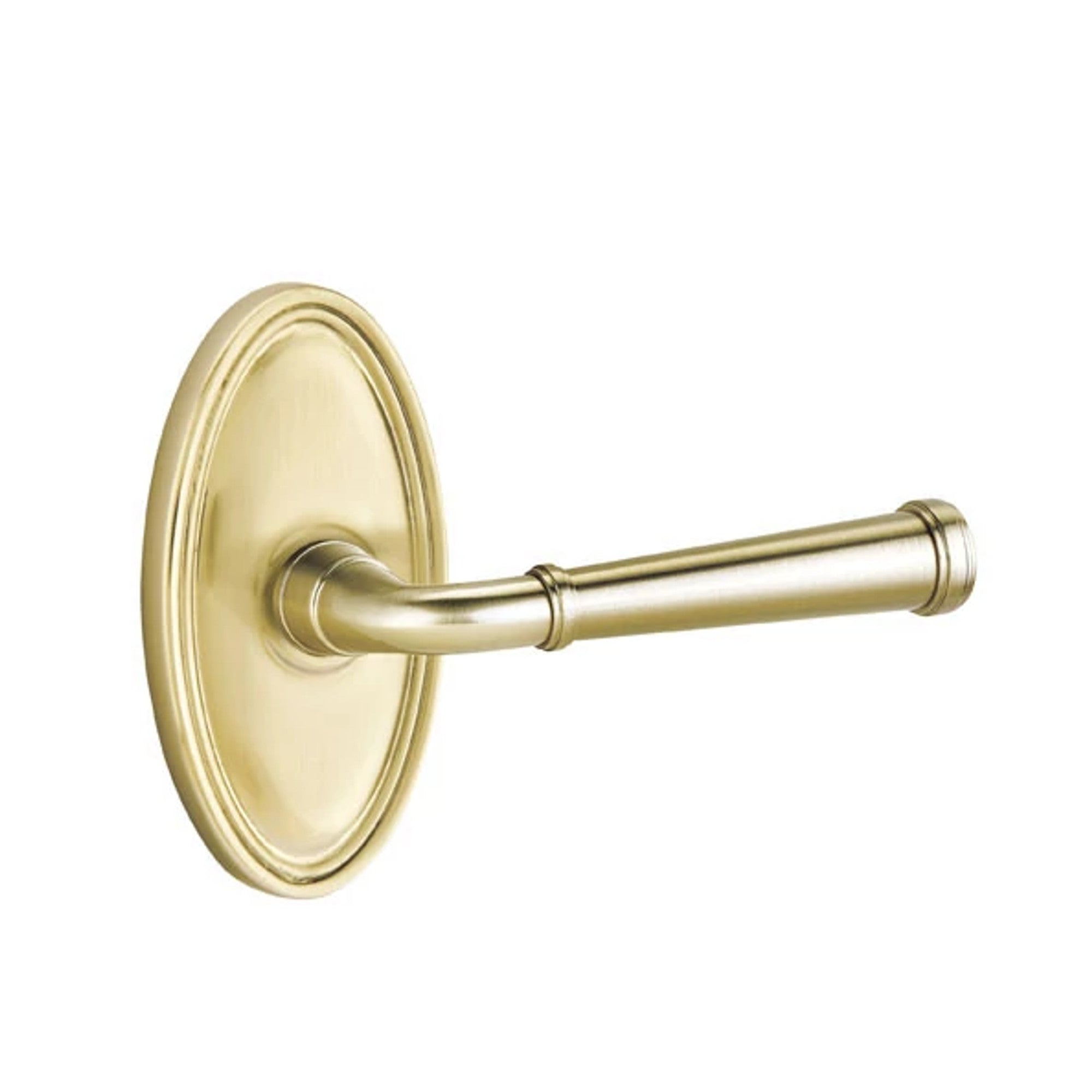 Emtek Merrimack Lever with Oval Rosette in Satin Brass