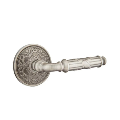 Emtek Ribbon & Reed Lever with Lancaster Rosette in Pewter