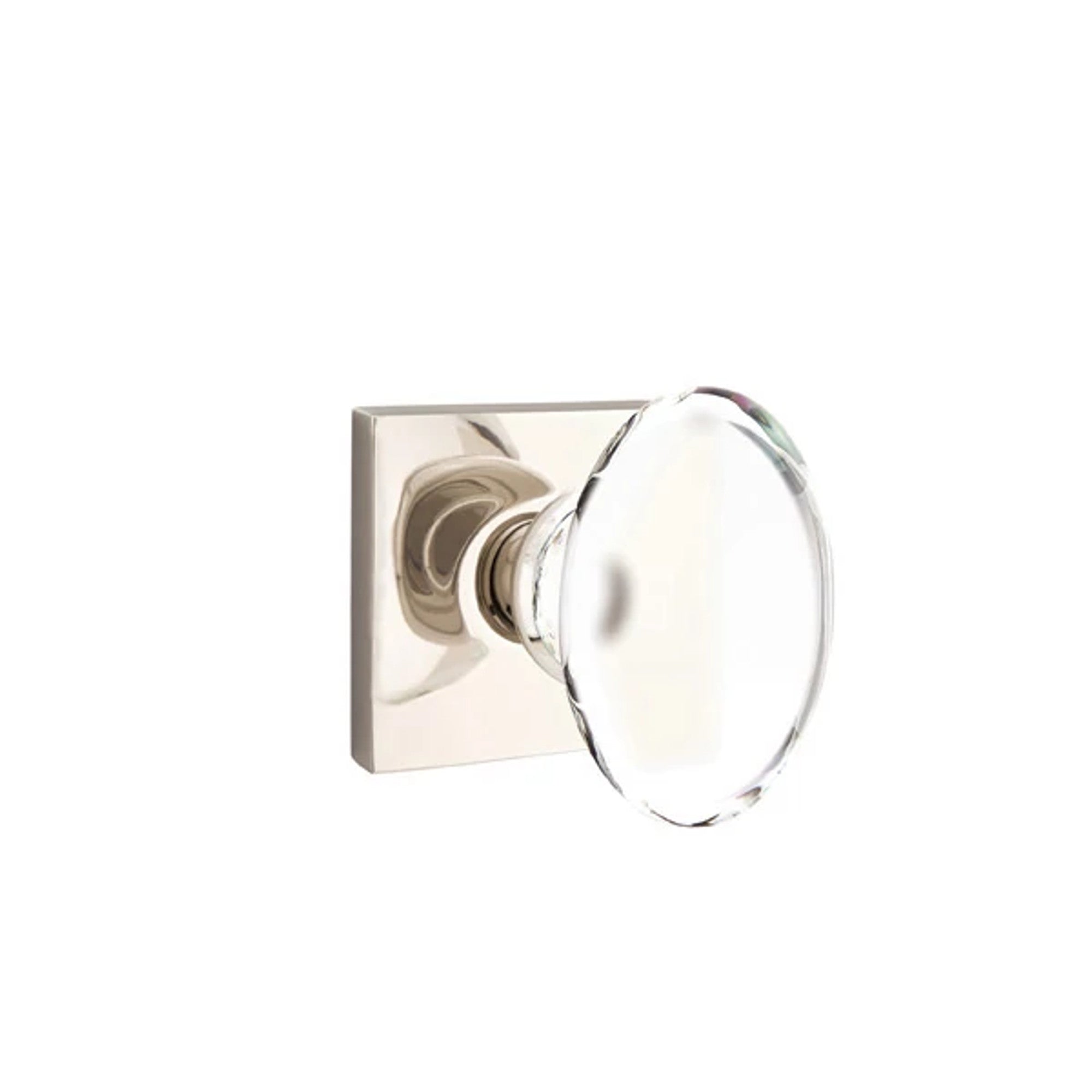 Emtek Hampton Knob with Square Rosette in Polished Nickel