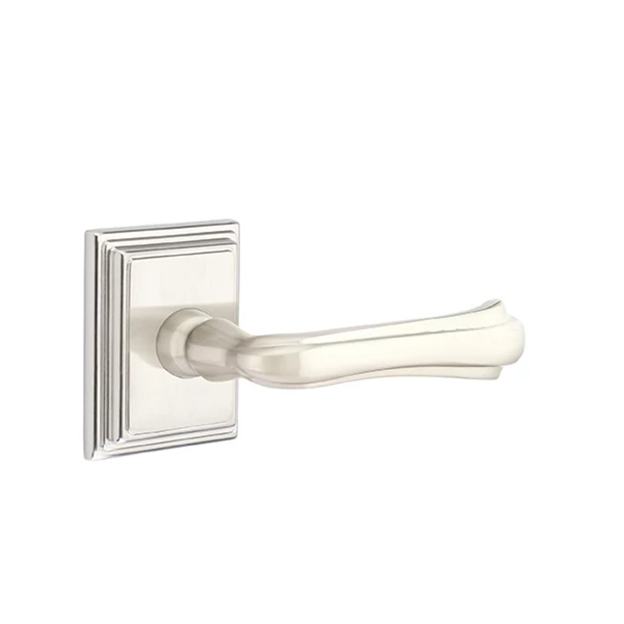 Emtek Wembley Lever with Wilshire Rosette in Satin Nickel