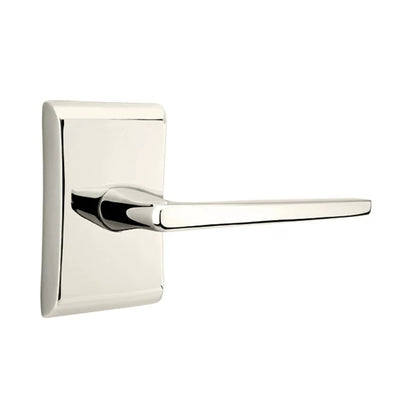 Emtek Hermes Lever with Neos Rosette in Polished Nickel