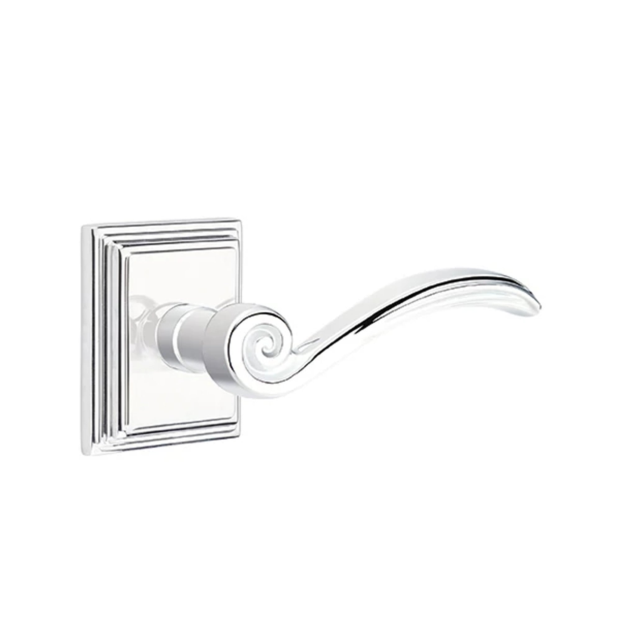 Emtek Elan Lever with Wilshire Rosette in Polished Chrome