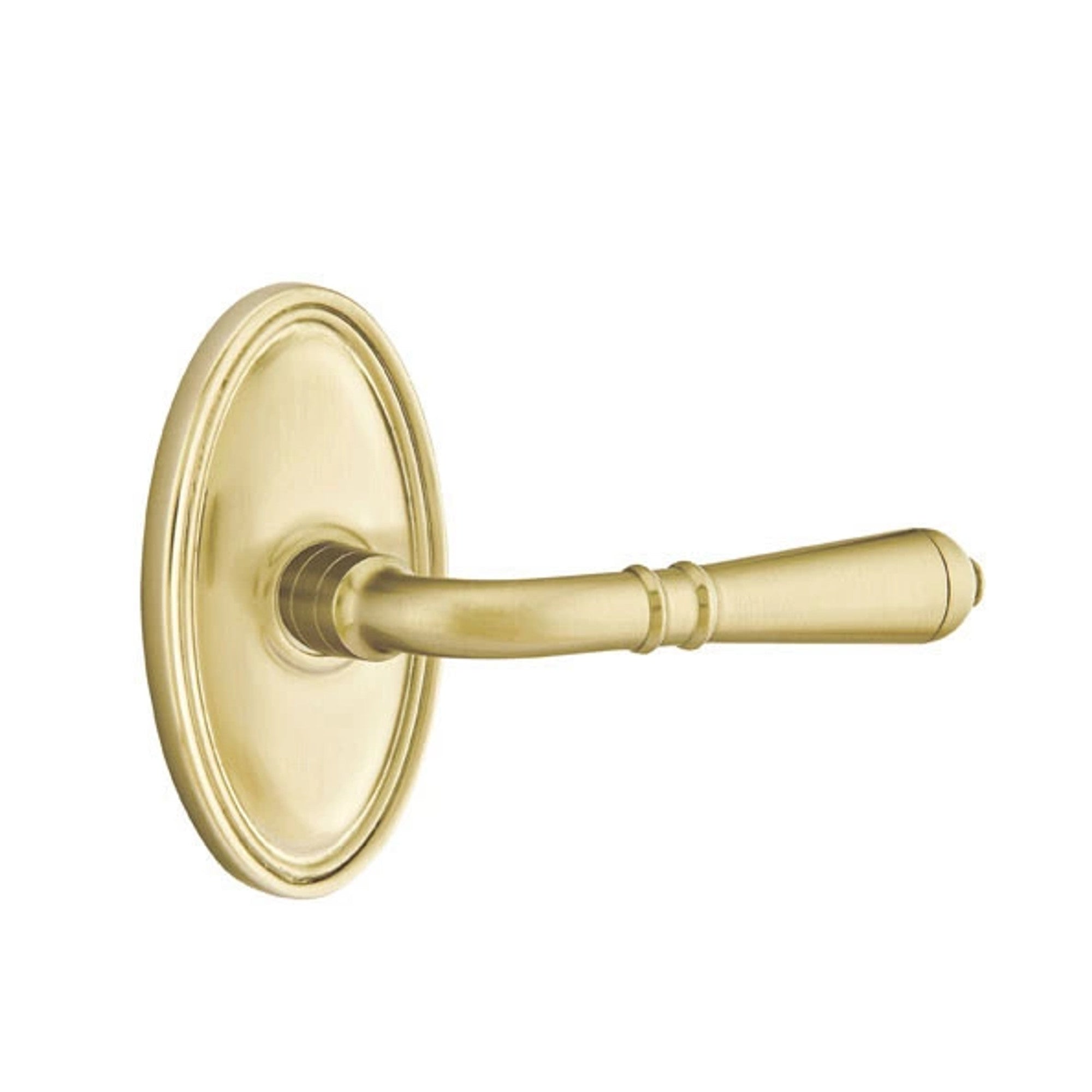 Emtek Turino Lever with Oval Rosette in Satin Brass