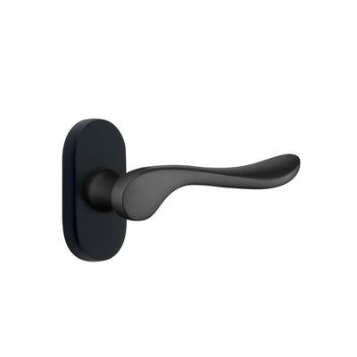 Emtek Luzern Lever with Oval Stretto 1-1/2" x 3" in Flat Black