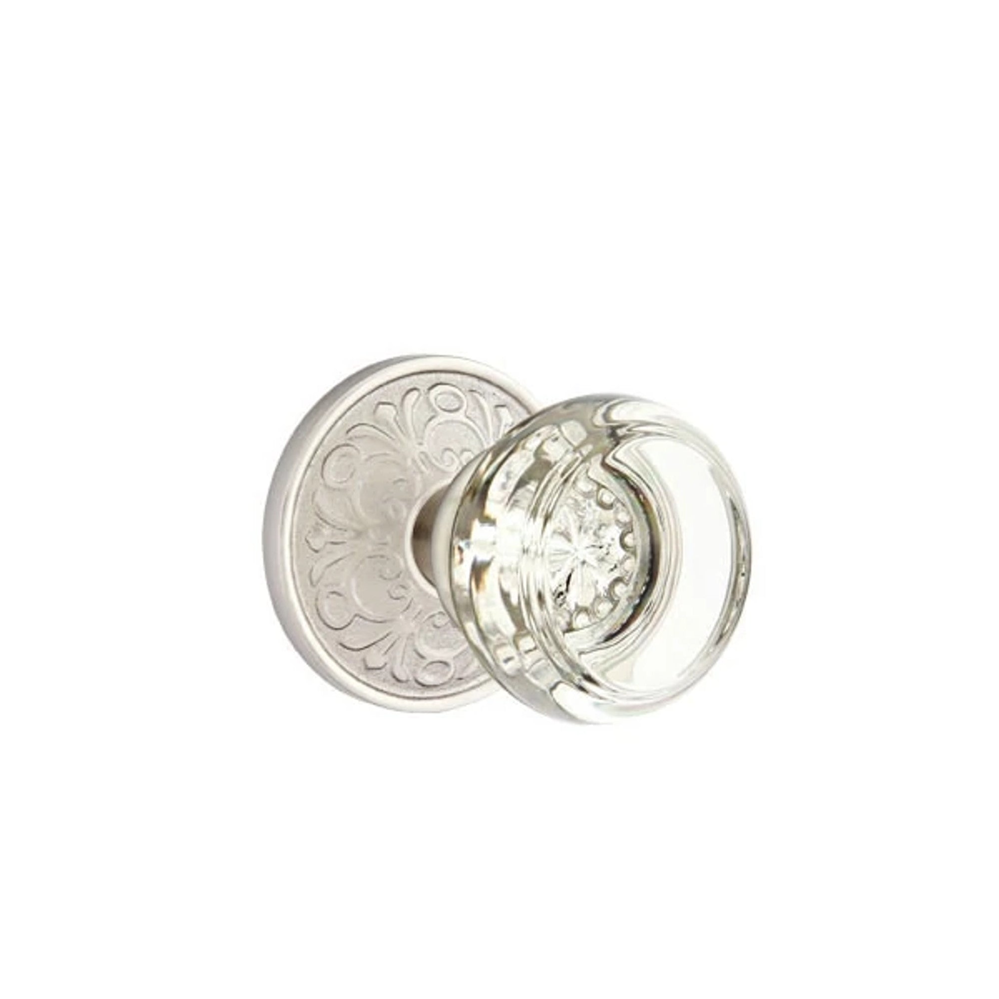 Emtek Georgetown Knob with Lancaster Rosette in Satin Nickel