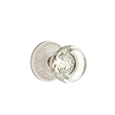 Emtek Georgetown Knob with Lancaster Rosette in Satin Nickel