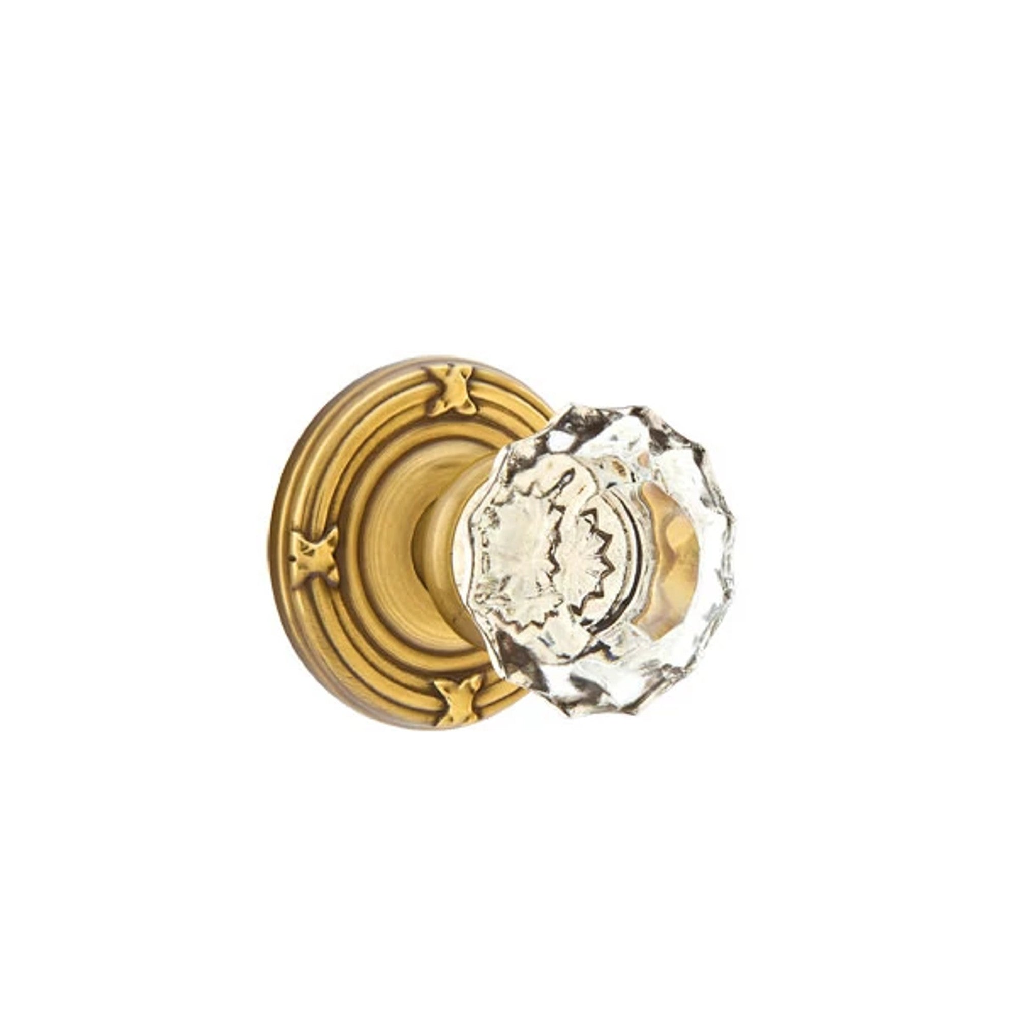 Emtek Astoria Knob with Ribbon & Reed Rosette in French Antique