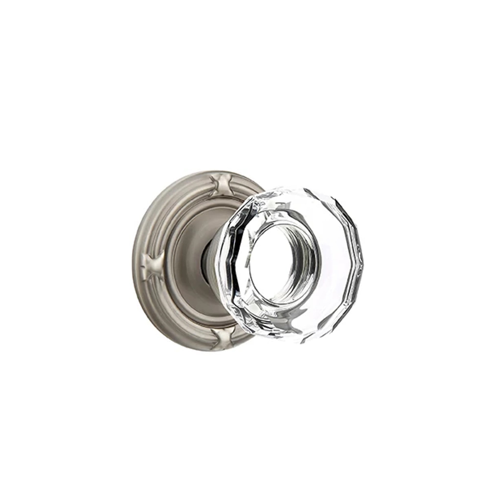 Emtek Lowell Knob with Ribbon & Reed Rosette in Pewter