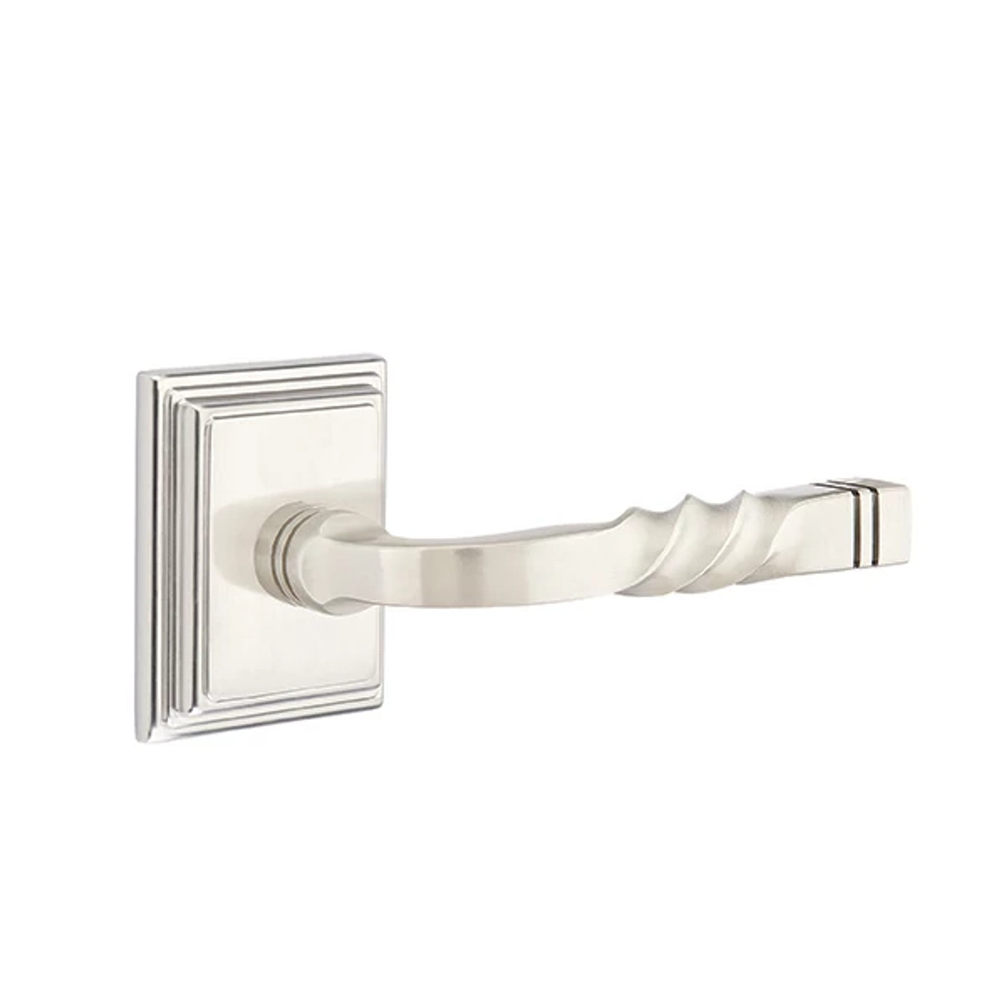 Emtek Santa Fe Lever with Wilshire Rosette in Satin Nickel