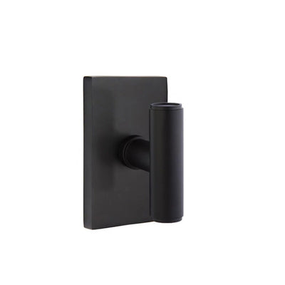 Emtek Ace Knob with Modern Rectangular Rosette in Flat Black