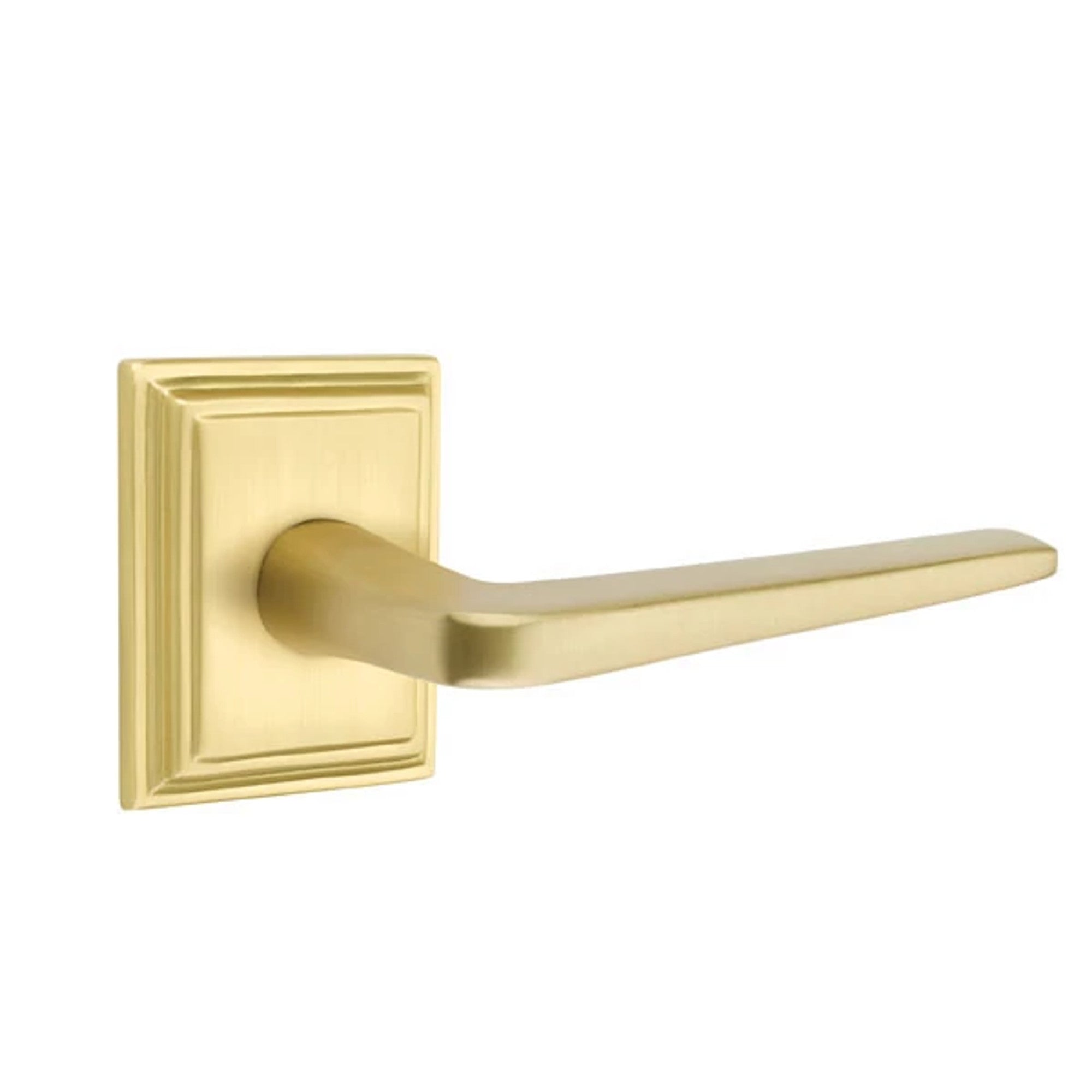 Emtek Athena Lever with Wilshire Rosette in Satin Brass