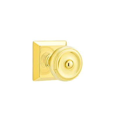 Emtek Waverly Knob with Quincy Rosette in Polished Brass