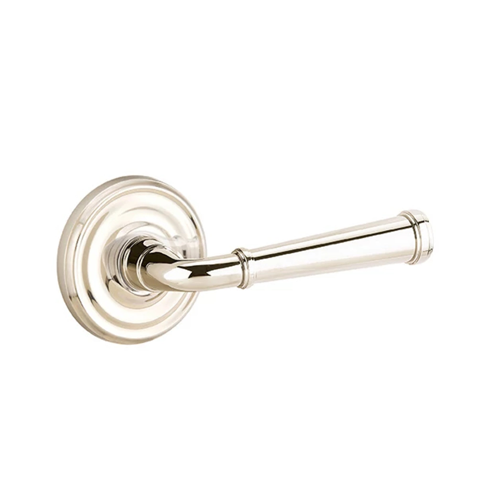 Emtek Merrimack Lever with Regular Rosette in Polished Nickel