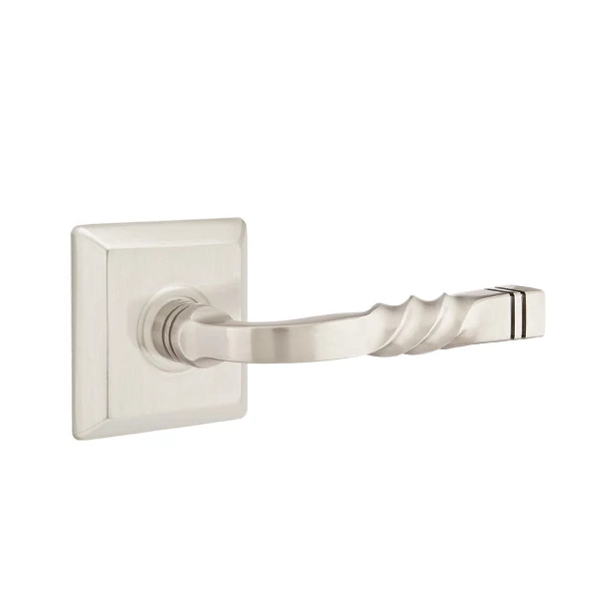 Emtek Santa Fe Lever with Quincy Rosette in Satin Nickel