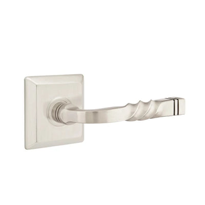 Emtek Santa Fe Lever with Quincy Rosette in Satin Nickel