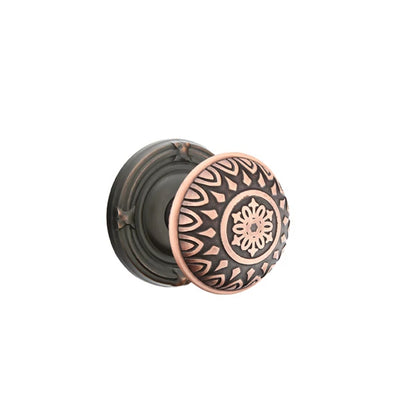 Emtek Lancaster Knob with Ribbon & Reed Rosette in Oil Rubbed Bronze