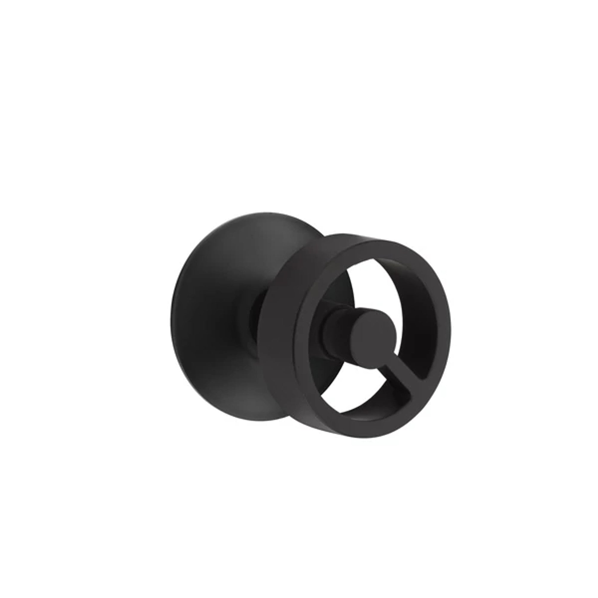 Emtek Spoke Knob with Modern Rosette in Flat Black