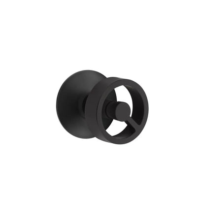Emtek Spoke Knob with Modern Rosette in Flat Black