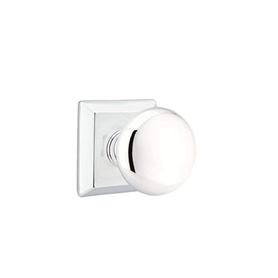 Emtek Providence Knob with Quincy Rosette in Polished Chrome