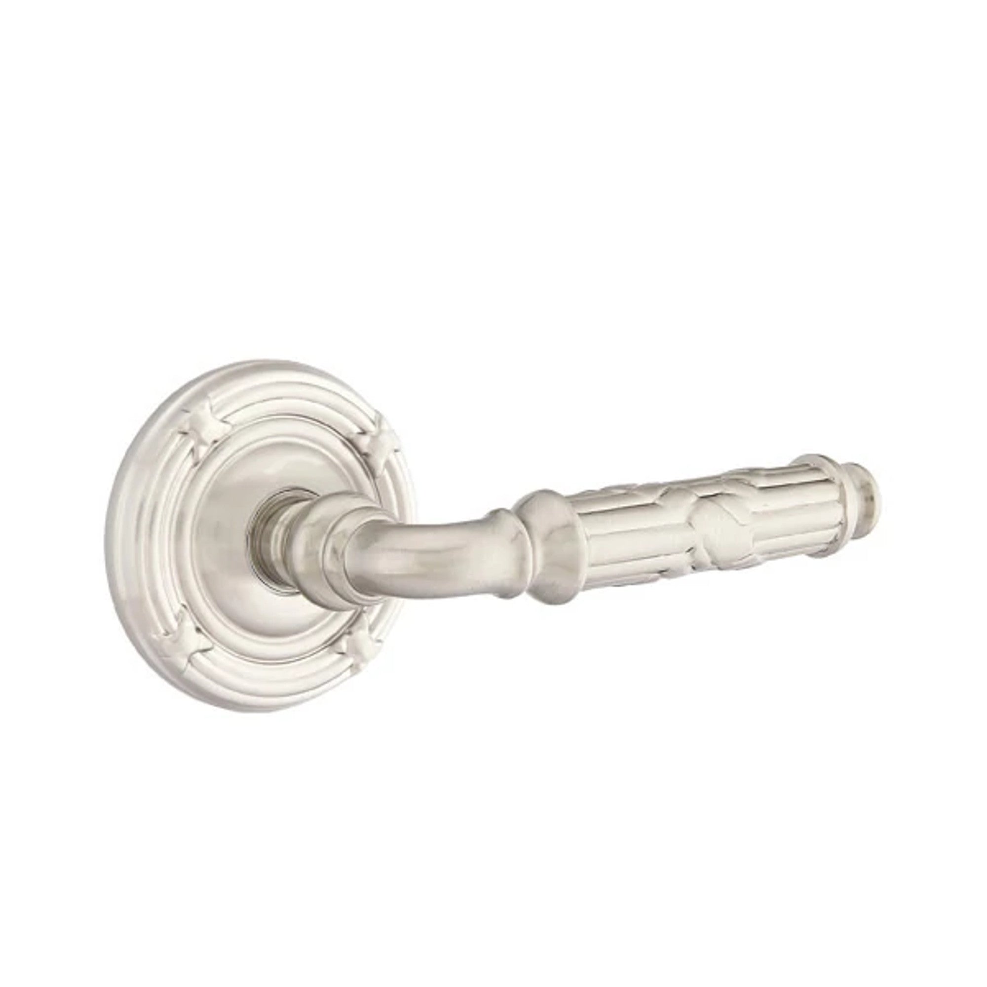 Emtek Ribbon & Reed Lever with Ribbon & Reed Rosette in Satin Nickel