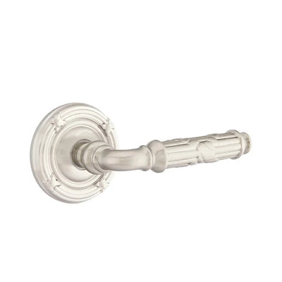 Emtek Ribbon & Reed Lever with Ribbon & Reed Rosette in Satin Nickel