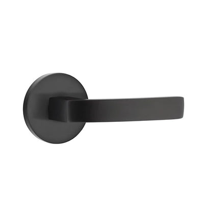 Emtek Breslin Lever with Disk Rosette in Flat Black