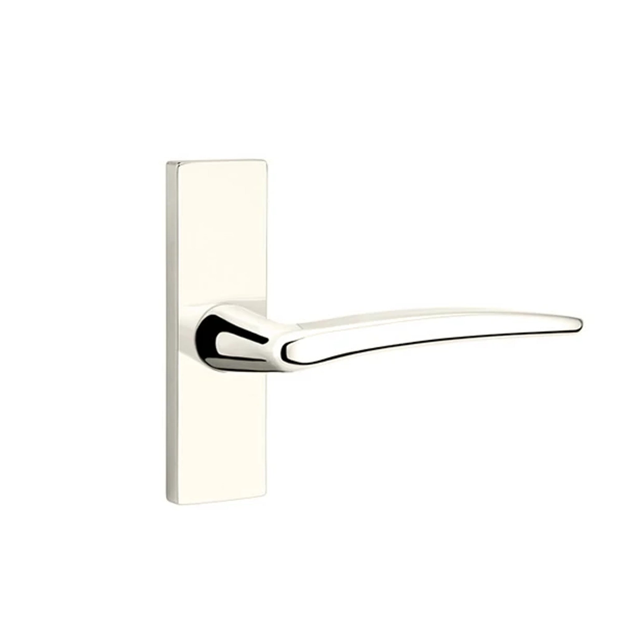 Emtek Poseidon Lever with Stretto 1-1/2" x 5" in Polished Nickel