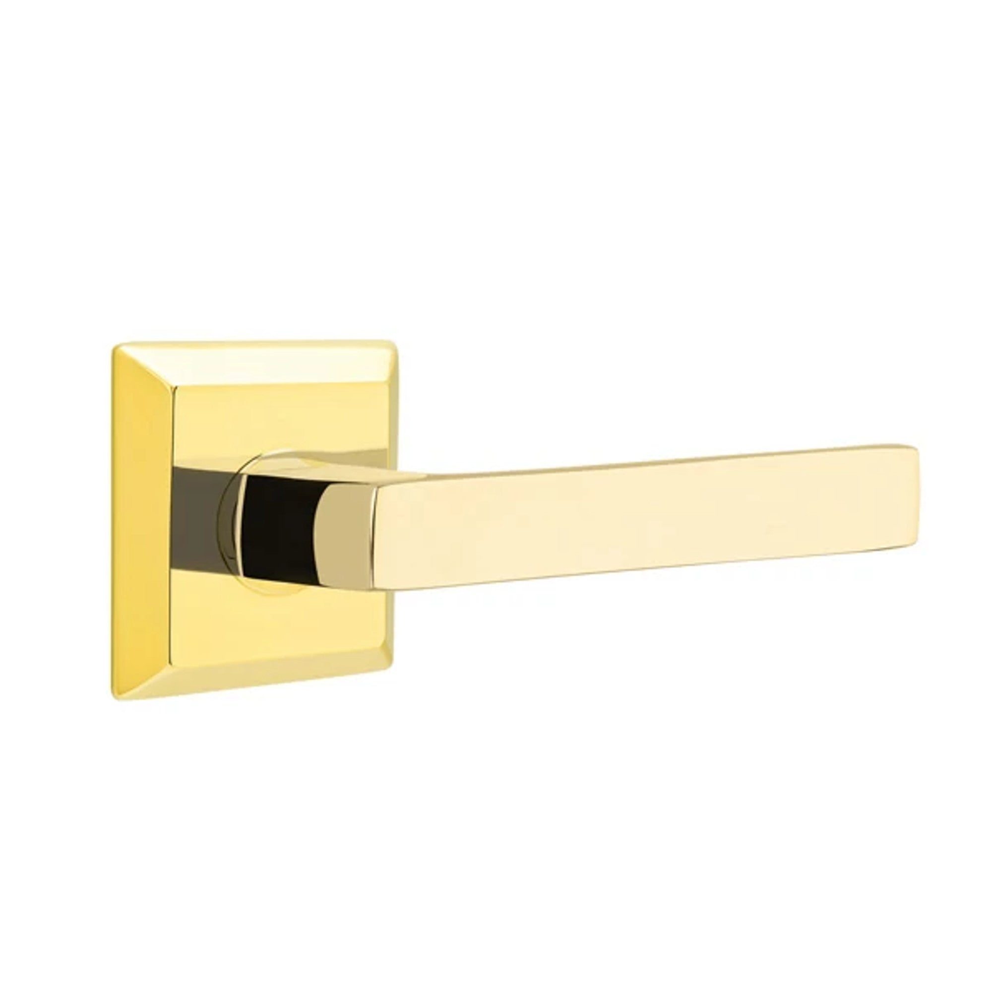 Emtek Dumont Lever with Quincy Rosette in Unlacquered Brass