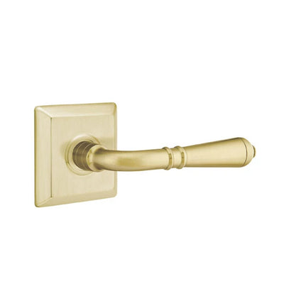 Emtek Turino Lever with Quincy Rosette in Satin Brass