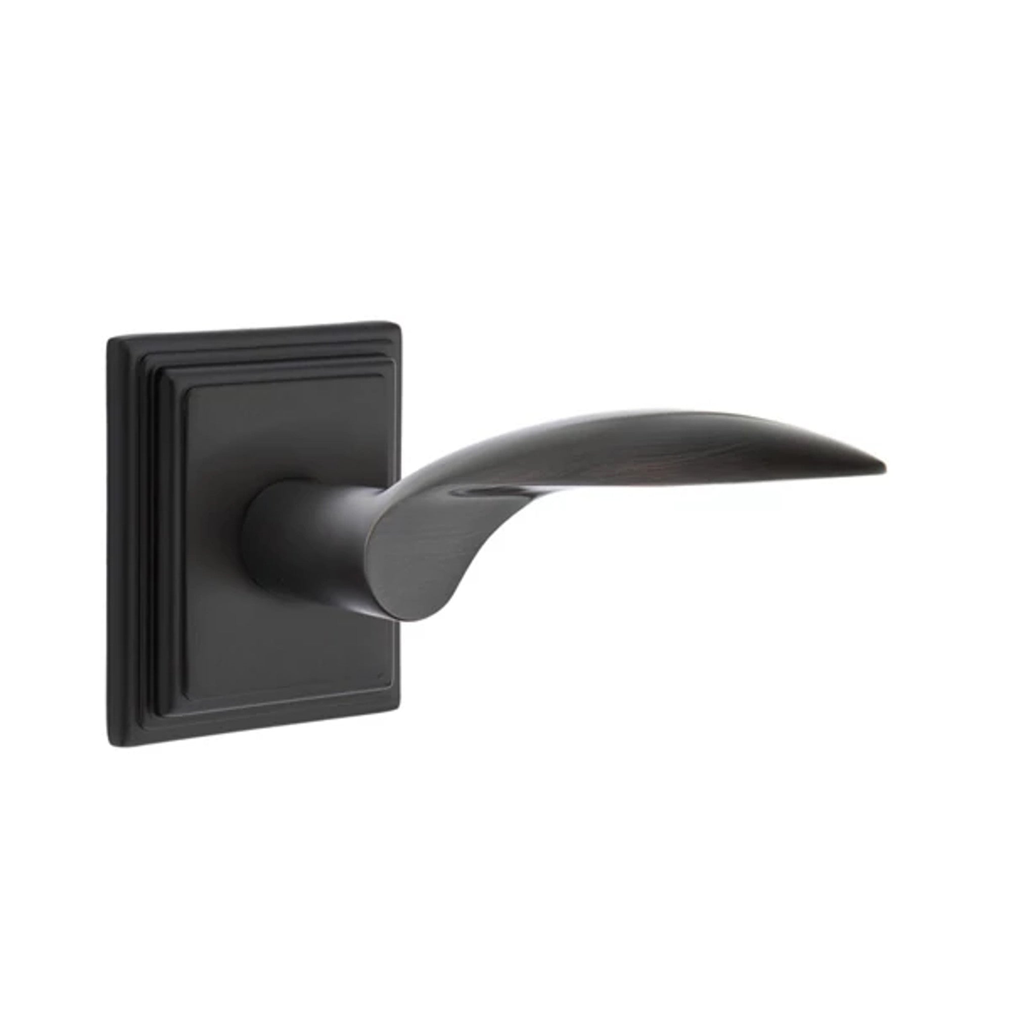Emtek Mercury Lever with Wilshire Rosette in Flat Black