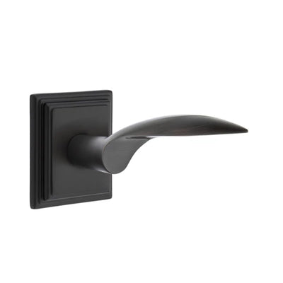 Emtek Mercury Lever with Wilshire Rosette in Flat Black