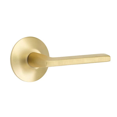 Emtek Helios Lever with Modern Rosette in Satin Brass