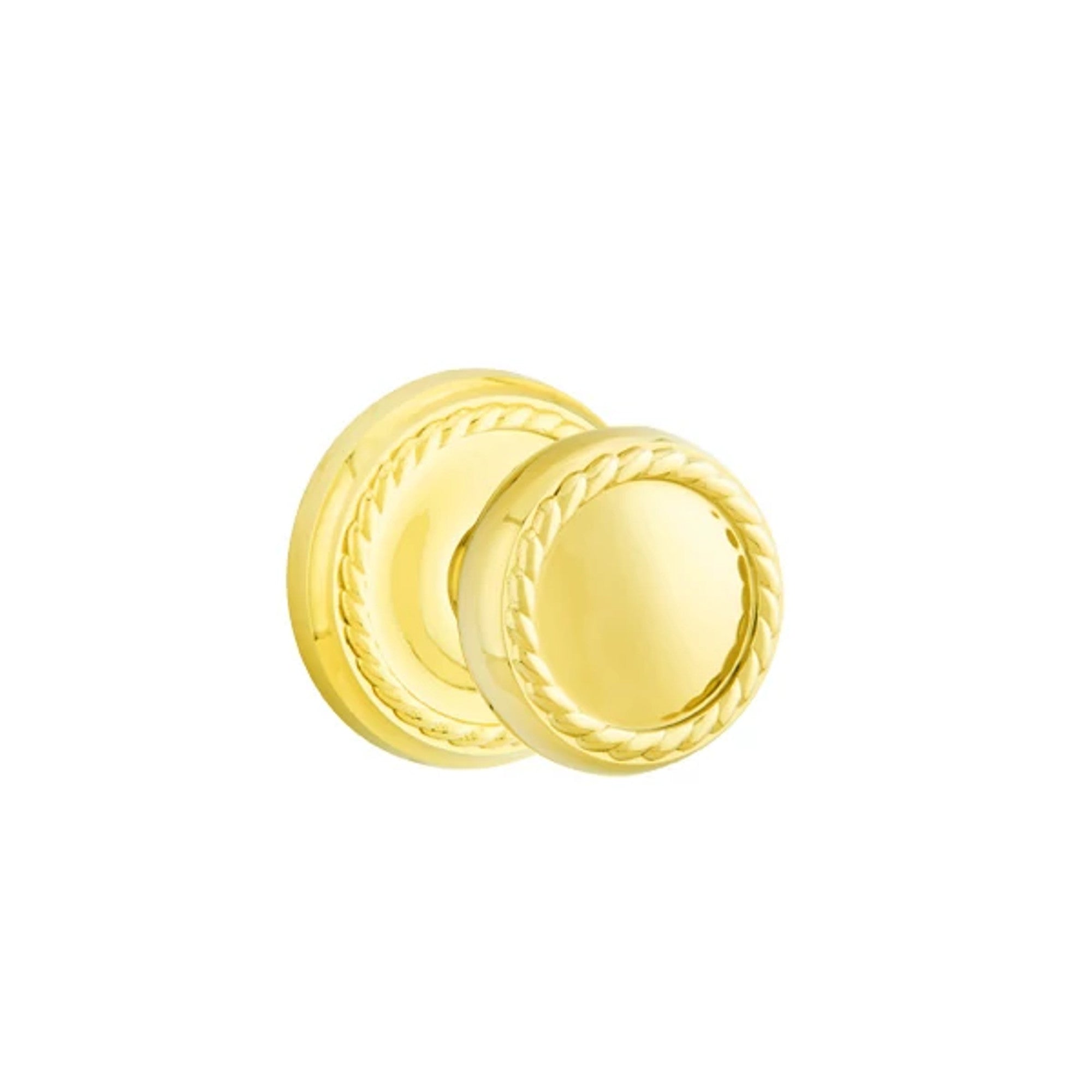 Emtek Rope Knob with Rope Rosette in Polished Brass