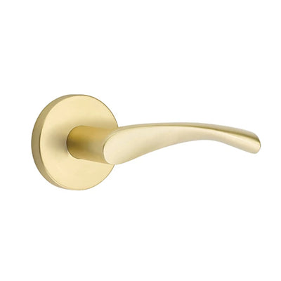 Emtek Triton Lever with Disk Rosette in Satin Brass