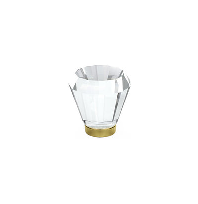 Emtek Brookmont Crystal 1" Knob in Polished Brass