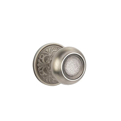 Emtek Belmont Knob with Lancaster Rosette in Pewter