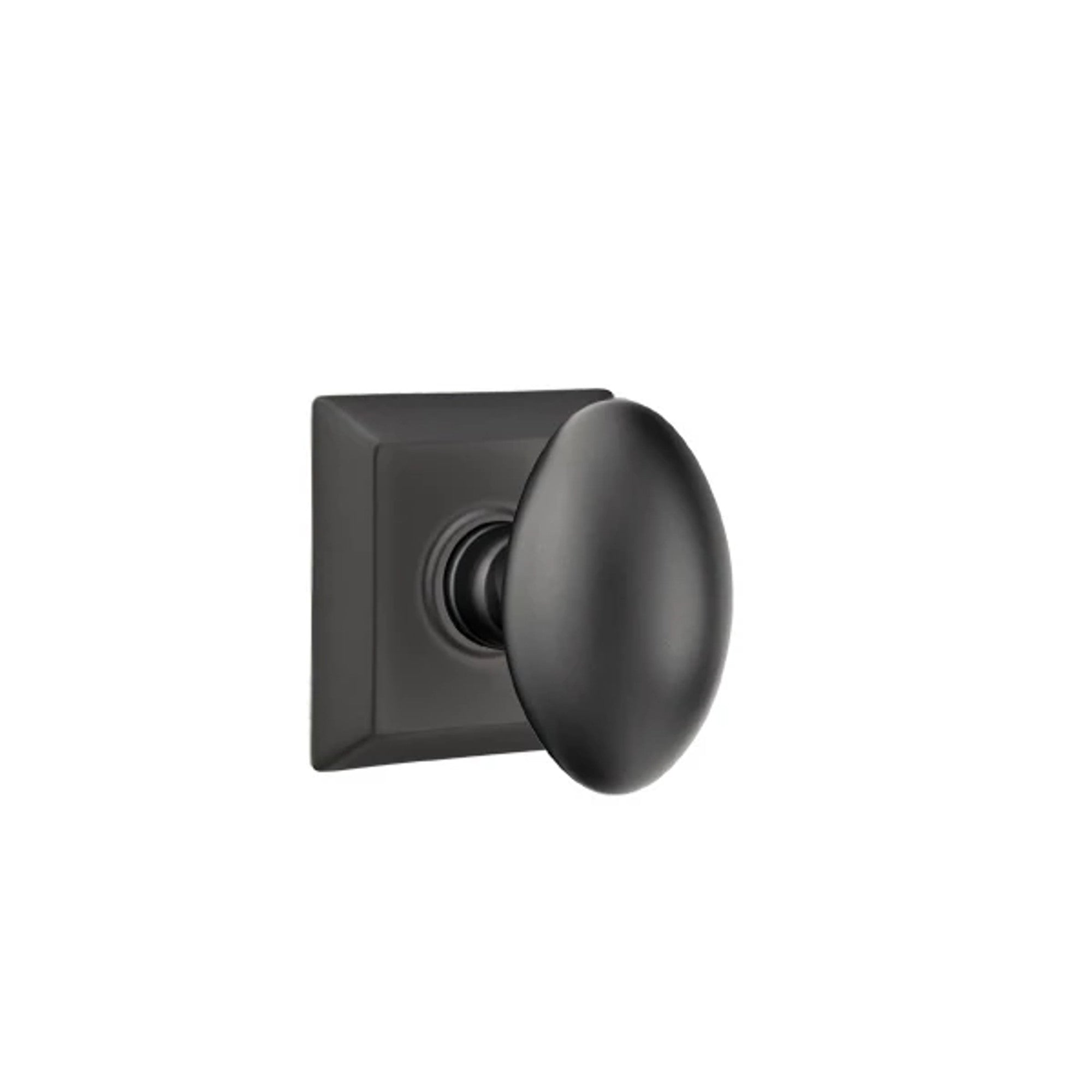 Emtek Egg Knob with Quincy Rosette in Flat Black