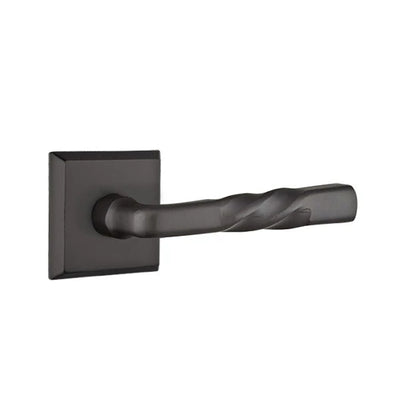 Emtek Montrose Lever with #6 Rosette in Flat Black Bronze